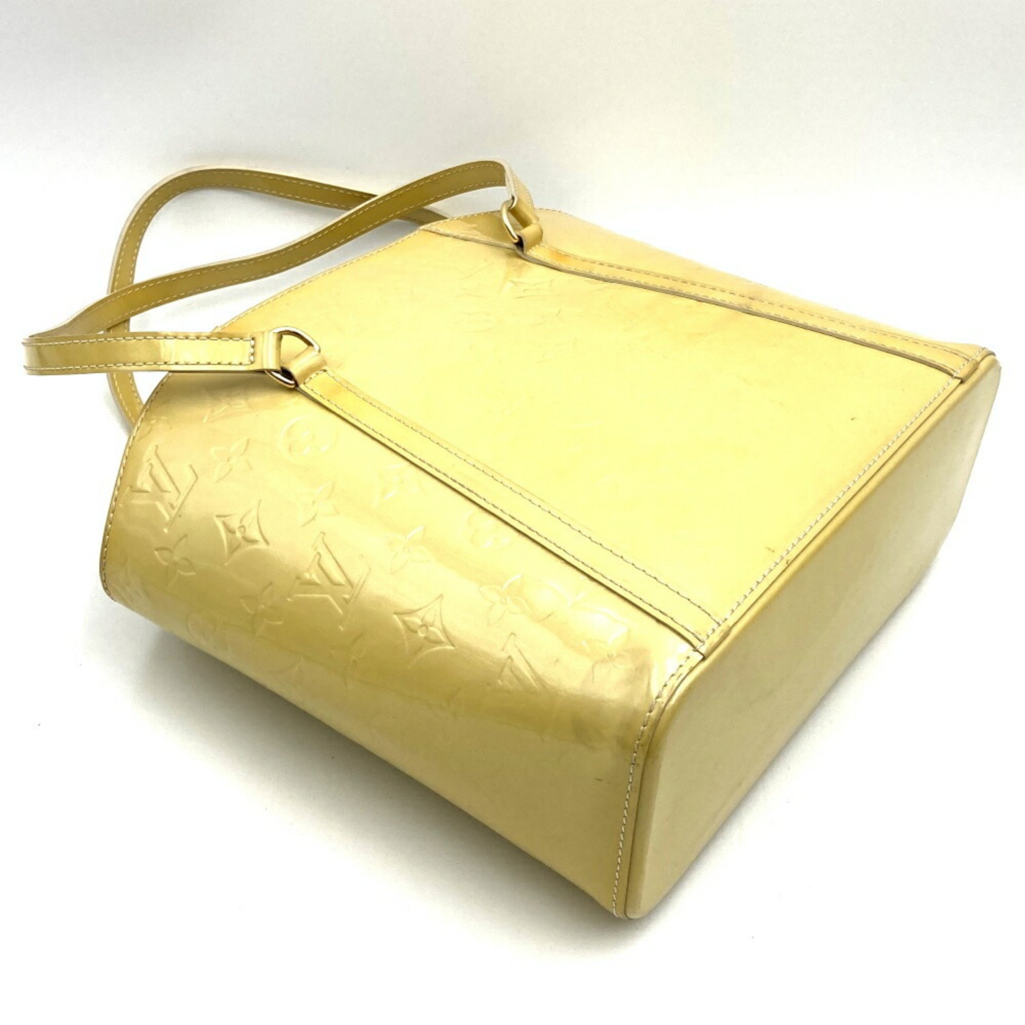 LOUIS VUITTON M91743 Avalon MM Tote Bag Yellow Vernis Patent Leather Women's