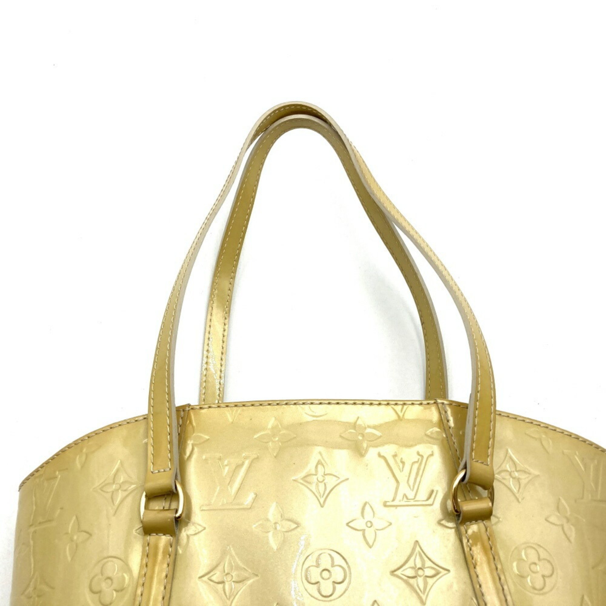 LOUIS VUITTON M91743 Avalon MM Tote Bag Yellow Vernis Patent Leather Women's