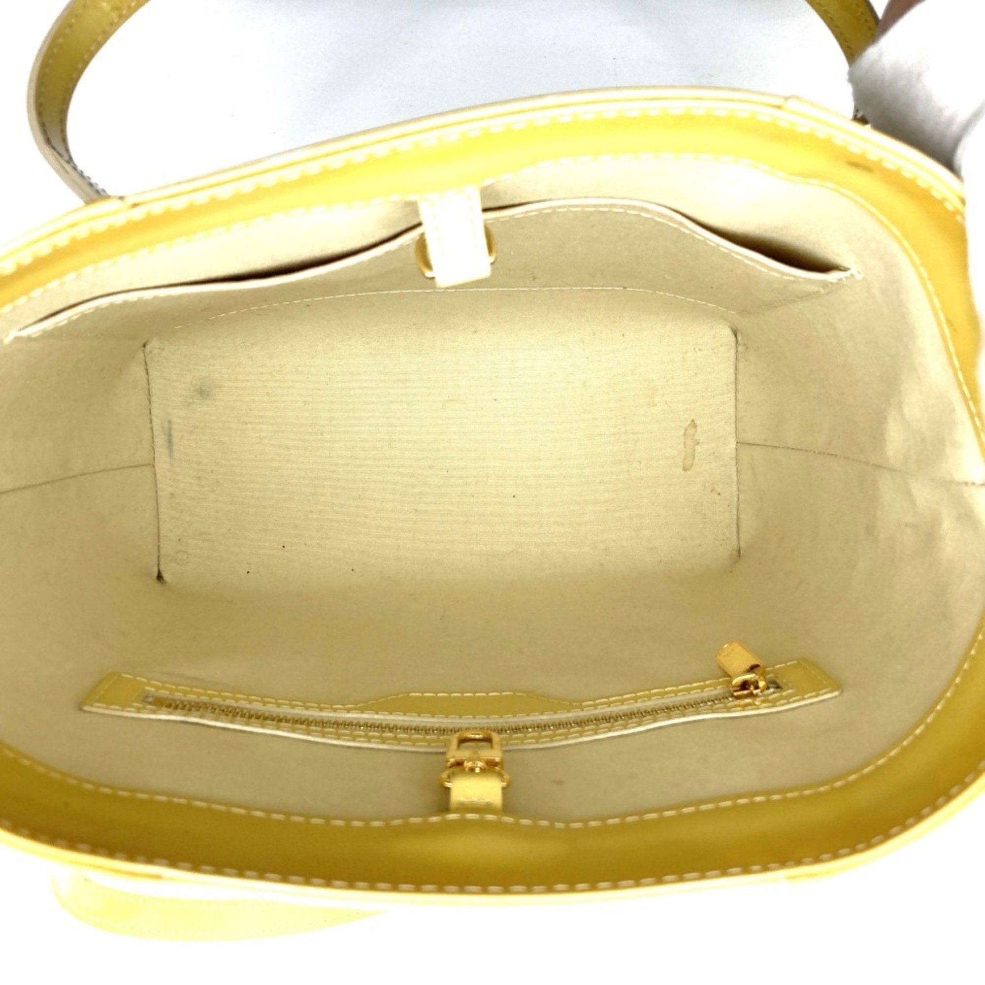 LOUIS VUITTON M91743 Avalon MM Tote Bag Yellow Vernis Patent Leather Women's