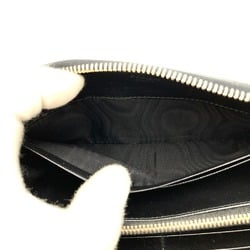 PRADA Prada Long Wallet Round Saffiano Leather Black Triangle Men's Women's