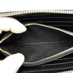 PRADA Prada Long Wallet Round Saffiano Leather Black Triangle Men's Women's