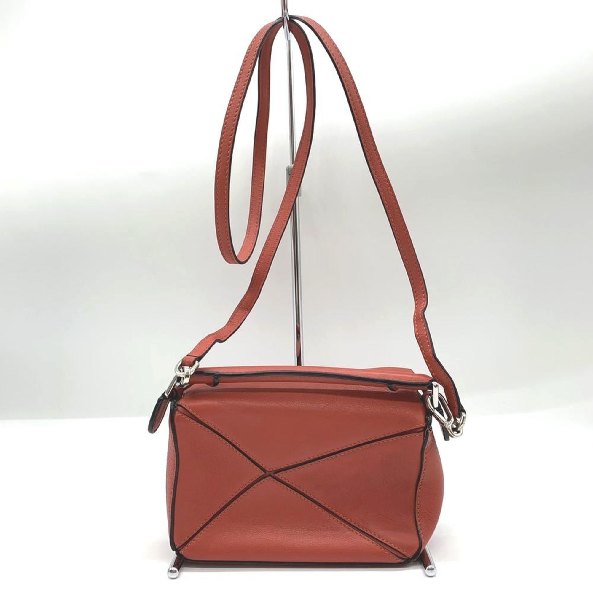 LOEWE Puzzle Bag Shoulder 2way Leather Red Women's