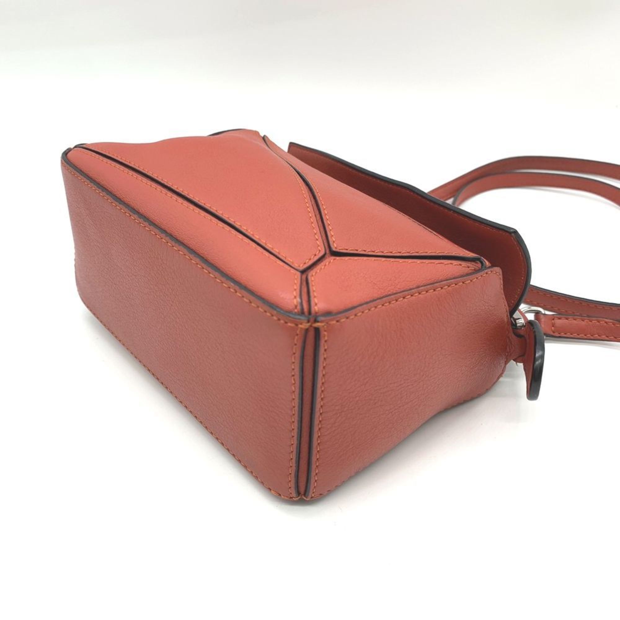 LOEWE Puzzle Bag Shoulder 2way Leather Red Women's