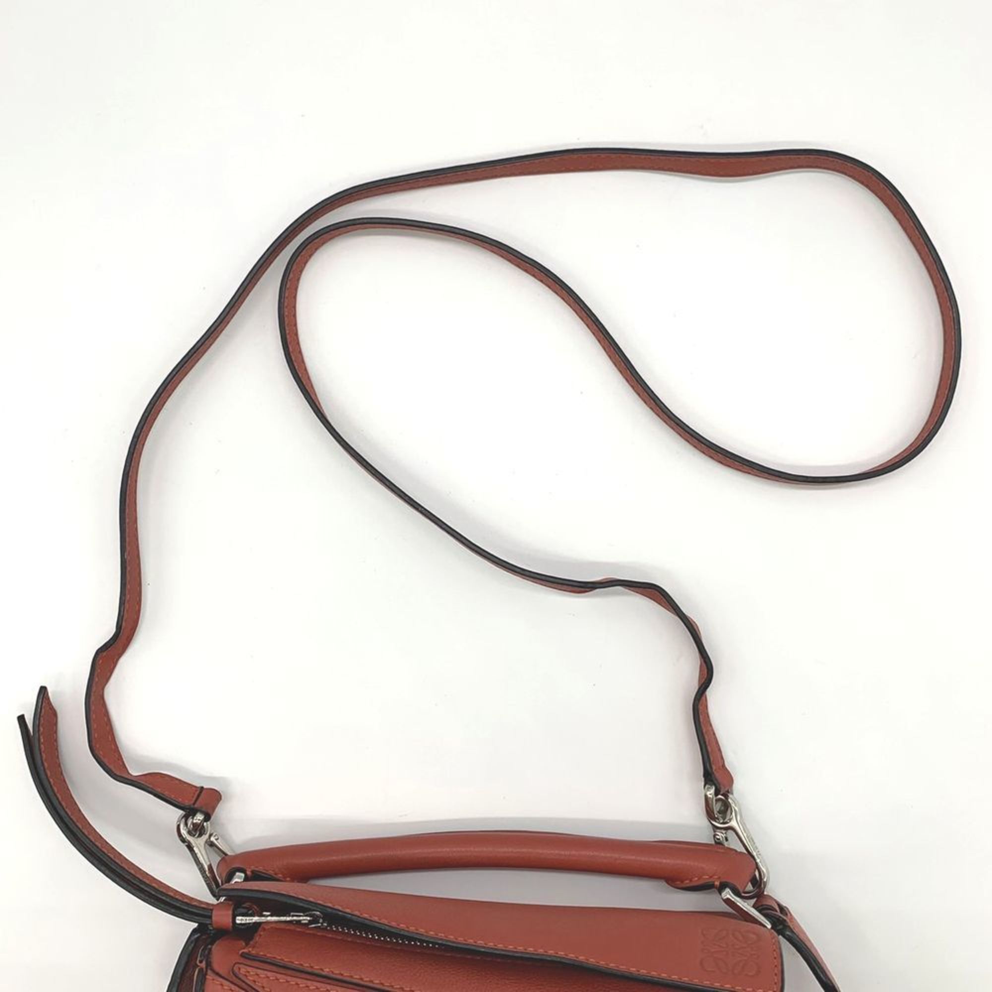 LOEWE Puzzle Bag Shoulder 2way Leather Red Women's