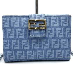 FENDI Fendi Bi-fold Wallet Compact Zucchino Blue Men's Women's