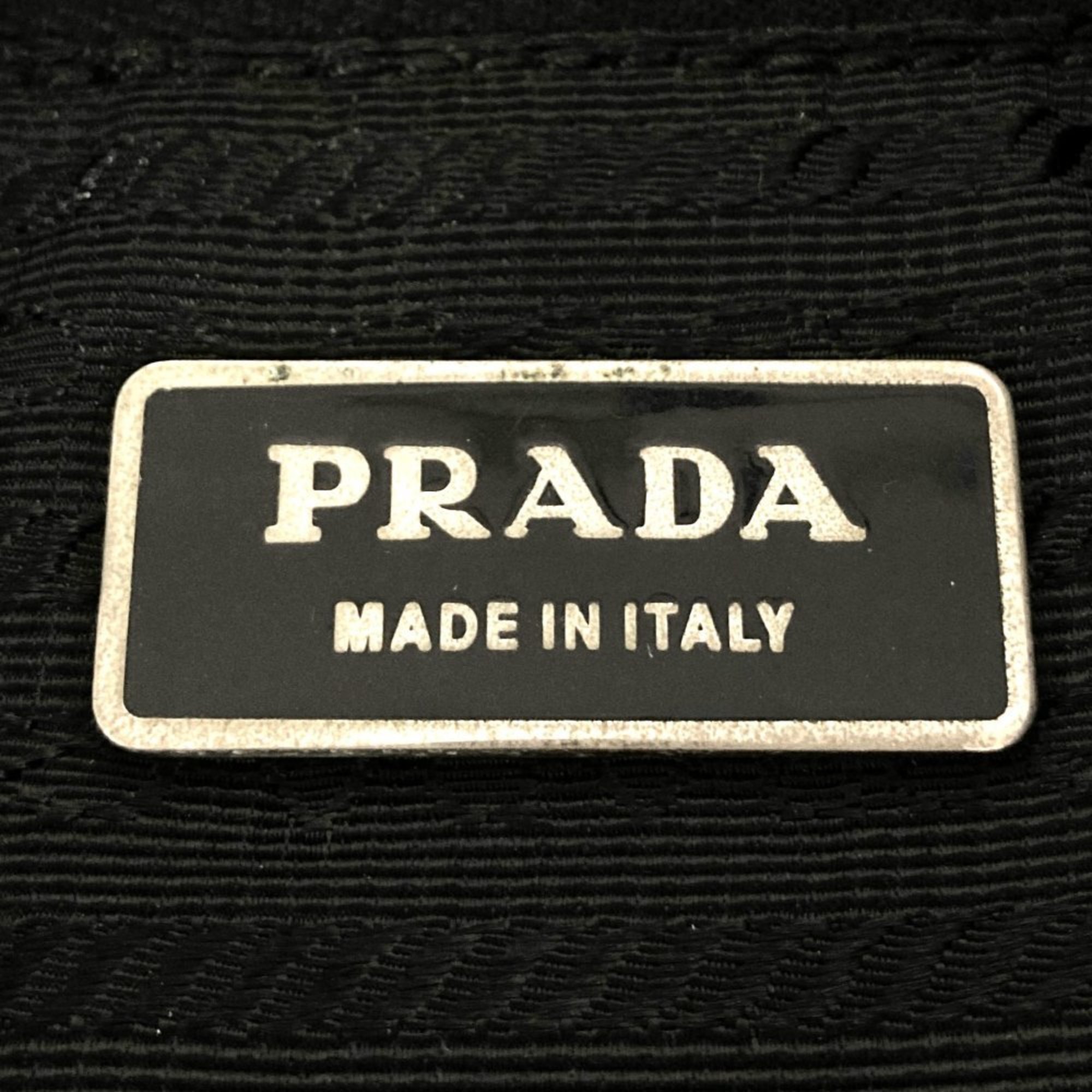 PRADA Prada shoulder bag black nylon leather men women