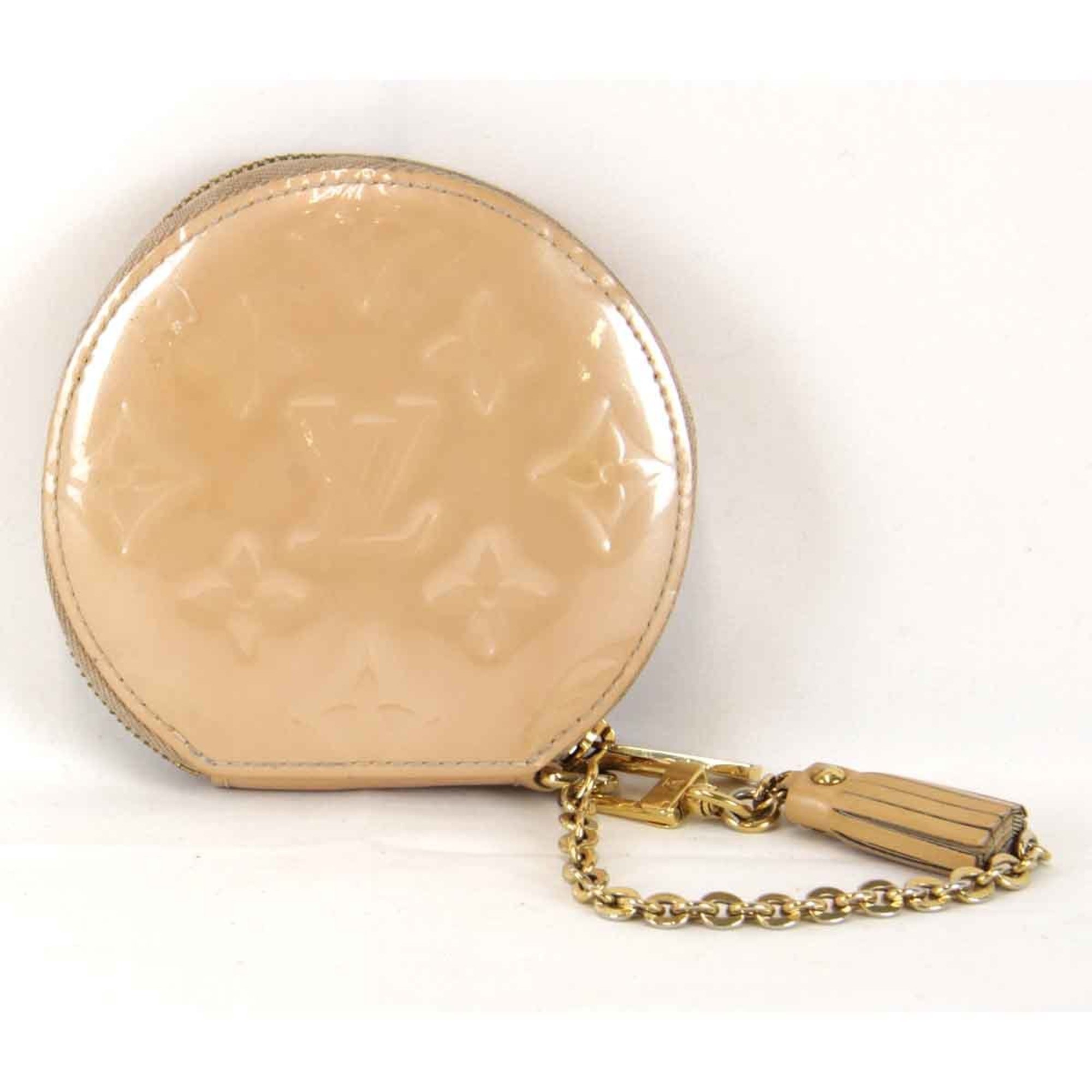 LOUIS VUITTON Louis Vuitton Portemonnaie Oiseau M91388 Coin Case Vernis Beige Women's