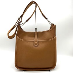 HERMES Evelyn 3 PM Shoulder Bag Taurillon Clemence Gold Brown Women's