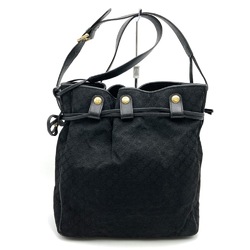 CELINE Shoulder Bag, Black, Canvas, Leather, Women's, M05