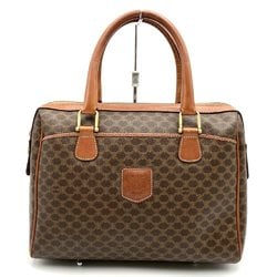 CELINE Handbag Boston Bag Macadam Brown Leather Women's M09