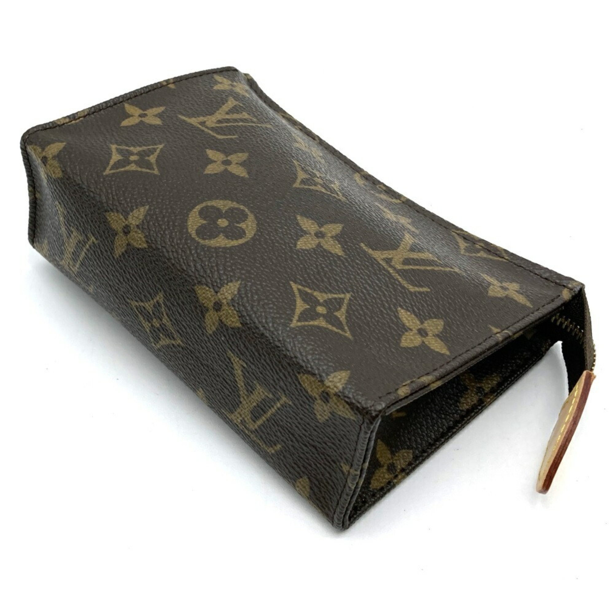 LOUIS VUITTON M47546 Poche Toilette 15 Pouch Brown Monogram Canvas Men's Women's