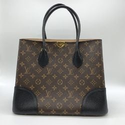 LOUIS VUITTON Louis Vuitton Flandrin Tote Bag Monogram Canvas Leather Brown Black Noir Women's M41595