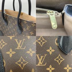 LOUIS VUITTON Louis Vuitton Flandrin Tote Bag Monogram Canvas Leather Brown Black Noir Women's M41595