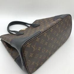 LOUIS VUITTON Louis Vuitton Flandrin Tote Bag Monogram Canvas Leather Brown Black Noir Women's M41595