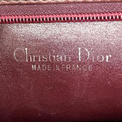 Christian Dior Dior One Shoulder Trotter Bag Wine Red Canvas Leather Women's