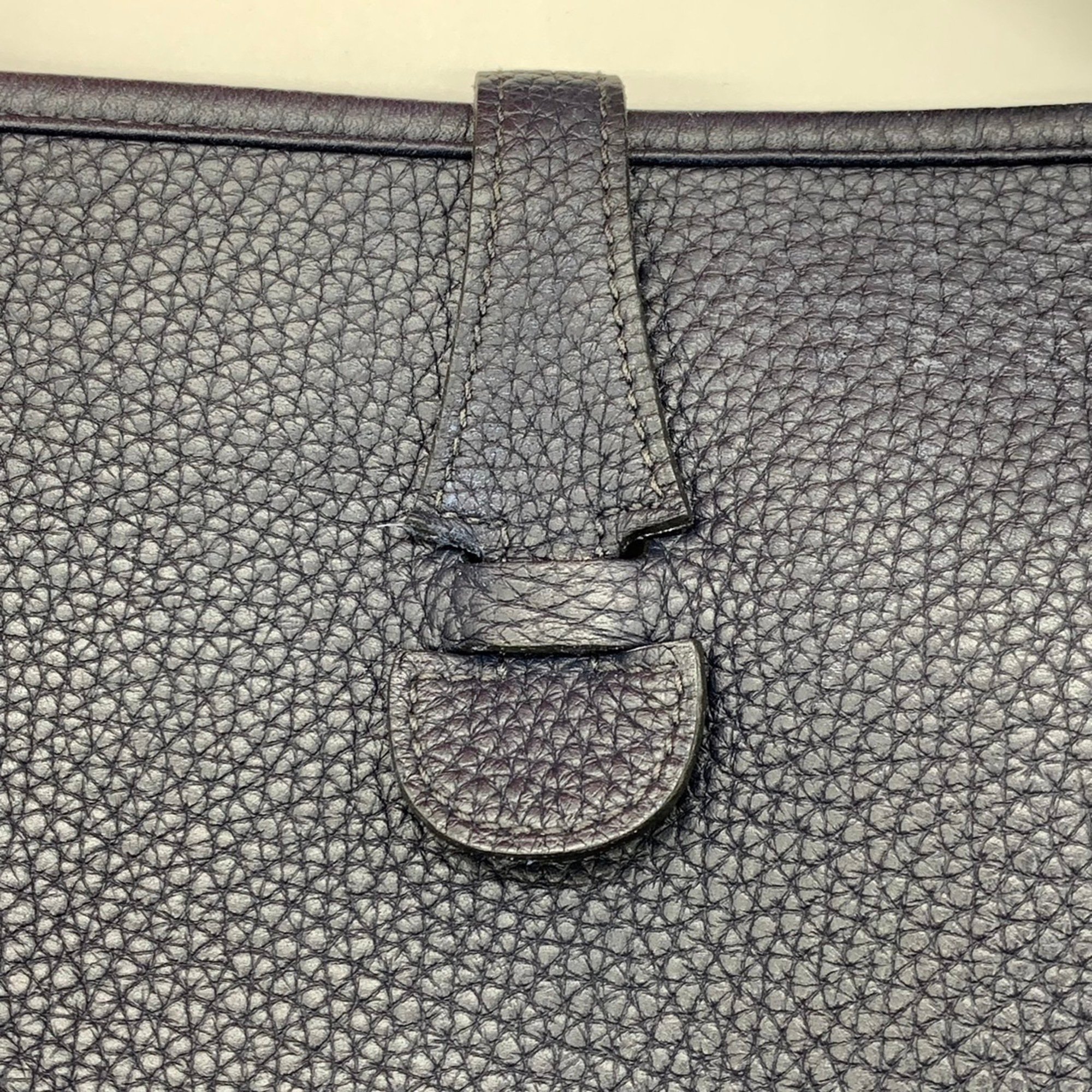 HERMES Evelyn 3 PM Blue Nuit Taurillon Clemence Shoulder Bag D Stamp 2019 Navy Women's