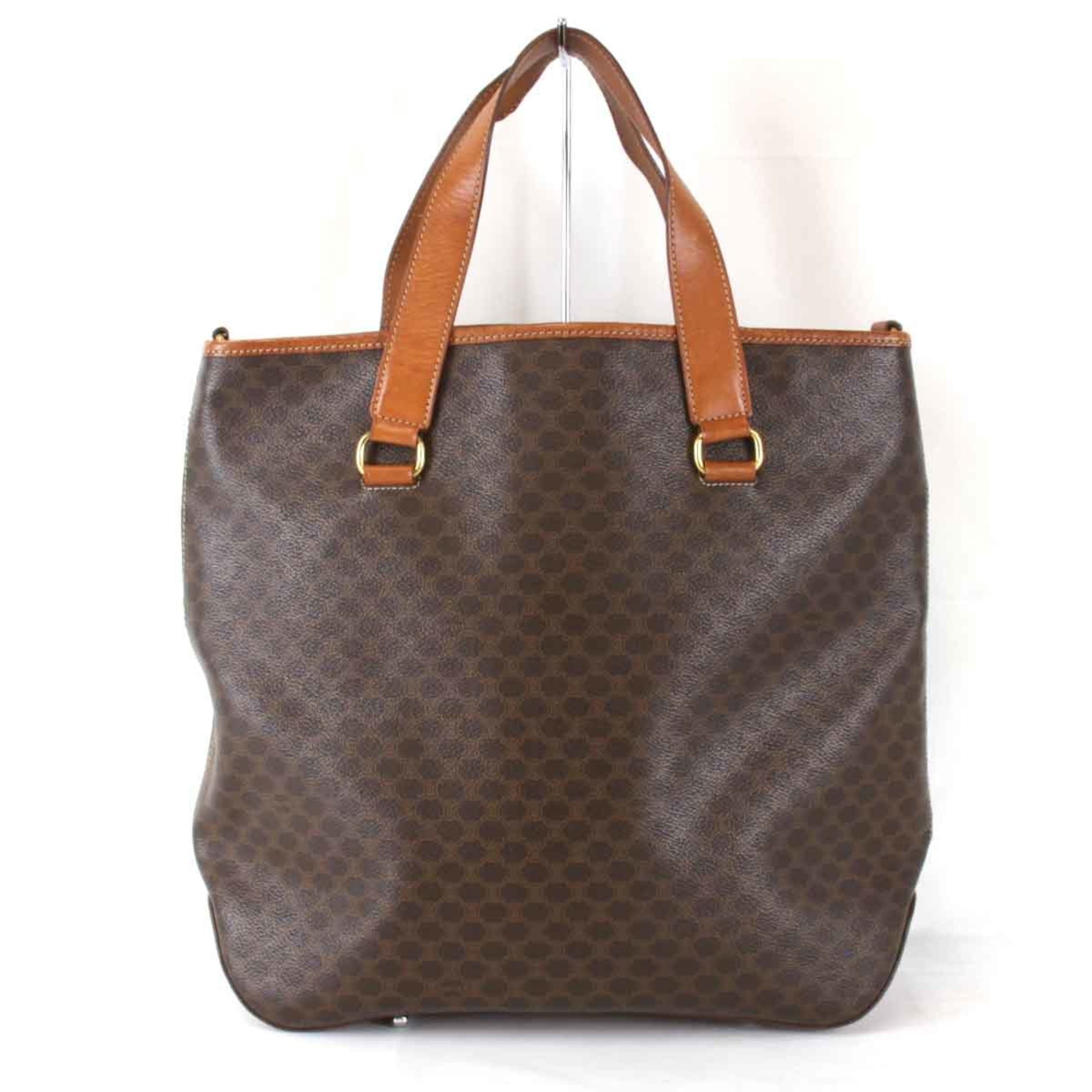 CELINE Macadam Tote Bag Leather/Brown Women's