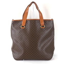 CELINE Macadam Tote Bag Leather/Brown Women's