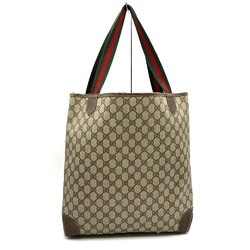 GUCCI 904 002 Tote Bag GG Supreme Sherry Line Pattern Leather Men's Women's