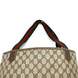 GUCCI 904 002 Tote Bag GG Supreme Sherry Line Pattern Leather Men's Women's