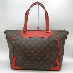 LOUIS VUITTON Louis Vuitton Estrella MM Tote Bag Monogram Canvas Leather Brown Red Coquelicot Women's M51193