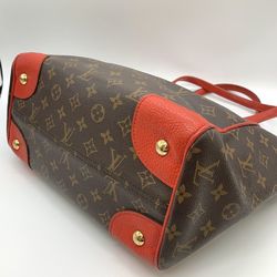 LOUIS VUITTON Louis Vuitton Estrella MM Tote Bag Monogram Canvas Leather Brown Red Coquelicot Women's M51193