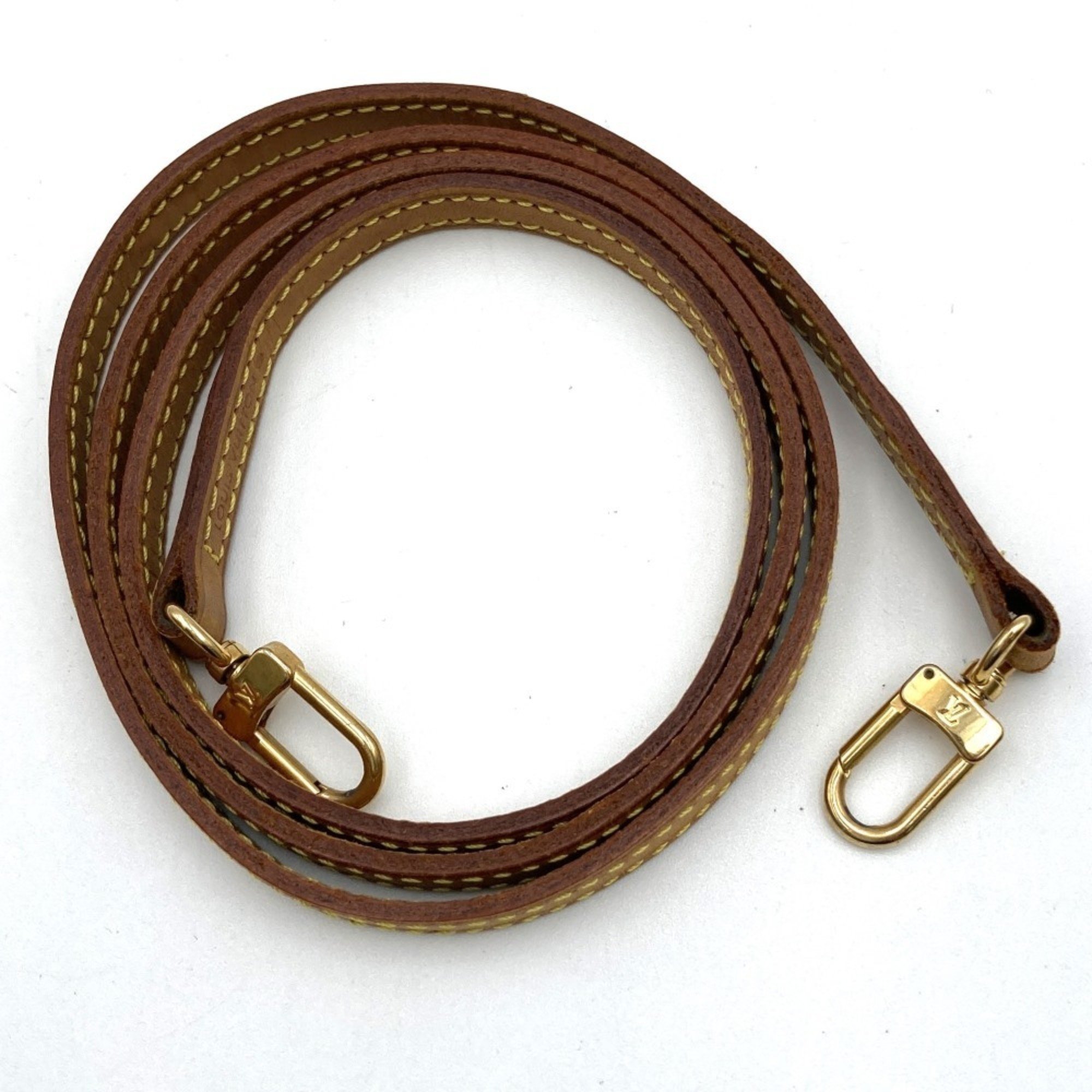 LOUIS VUITTON J00145 Shoulder Strap Brown Leather Tanned Non-Adjustable