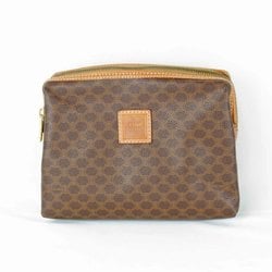 CELINE Macadam Pattern Pouch / Leather Brown Women's 1355240910434T