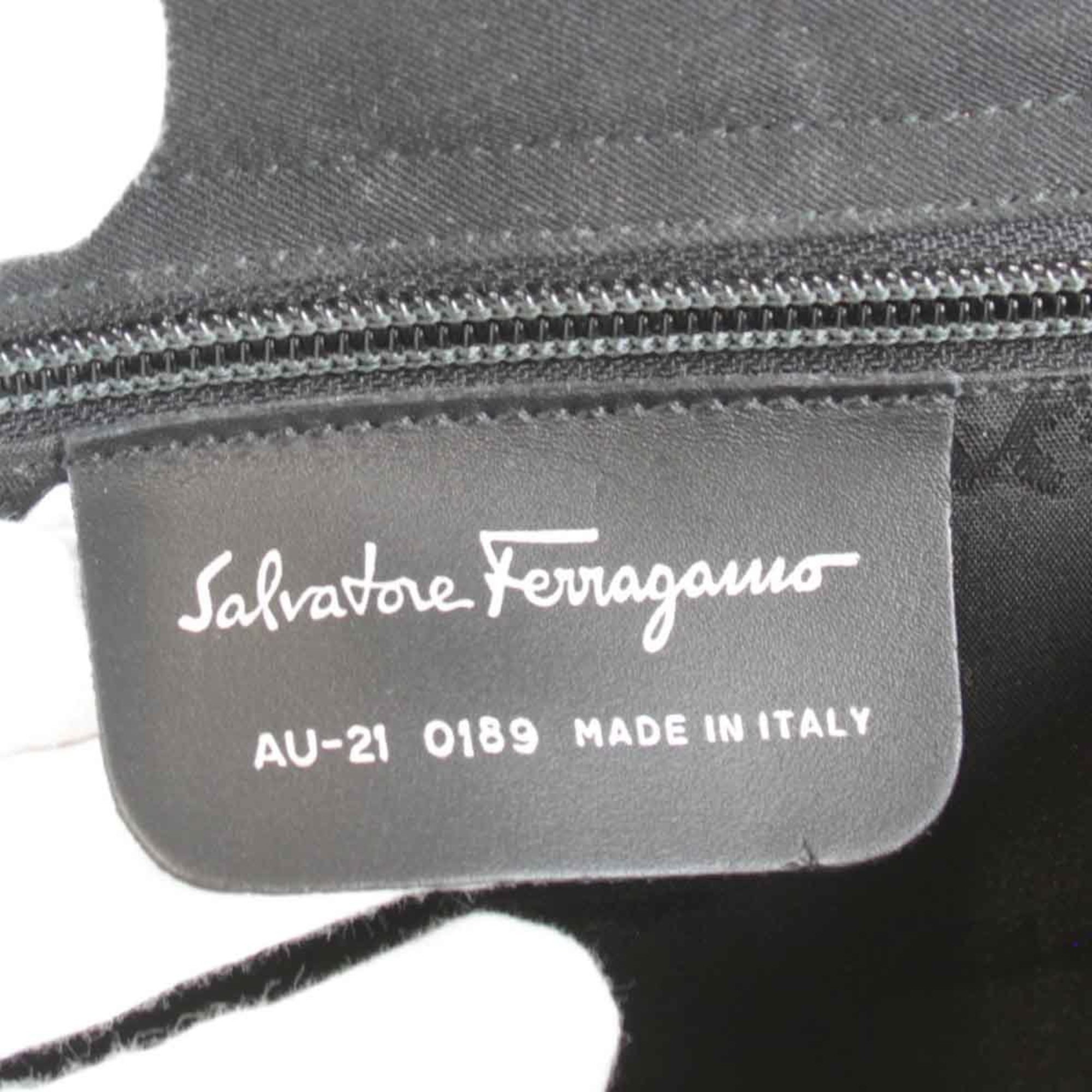 Salvatore Ferragamo Shoulder Bag Nylon Style Black Women's