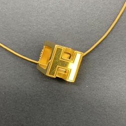 HERMES CAGE d'Ash Cube Necklace H Gold Red Women's