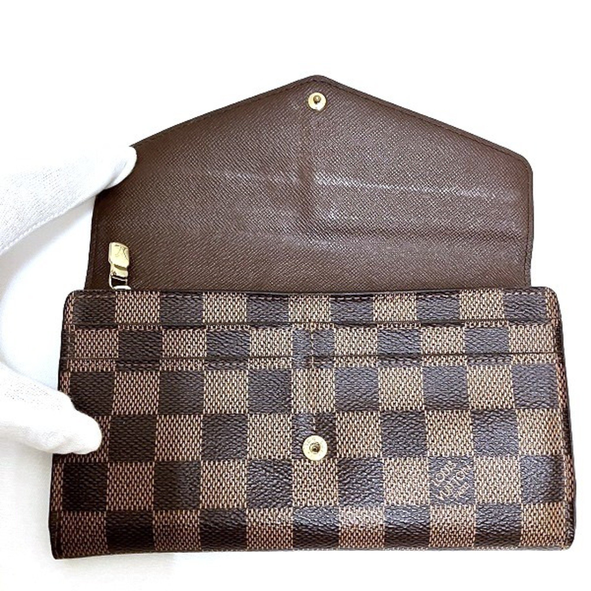 Louis Vuitton Damier Portefeuille Sarah N63209 Long Wallet for Men and Women