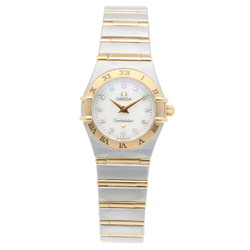 Omega Constellation Watch Stainless Steel 12627500 Quartz Ladies OMEGA Non-Waterproof Defective Item 12P Diamond Shell Dial