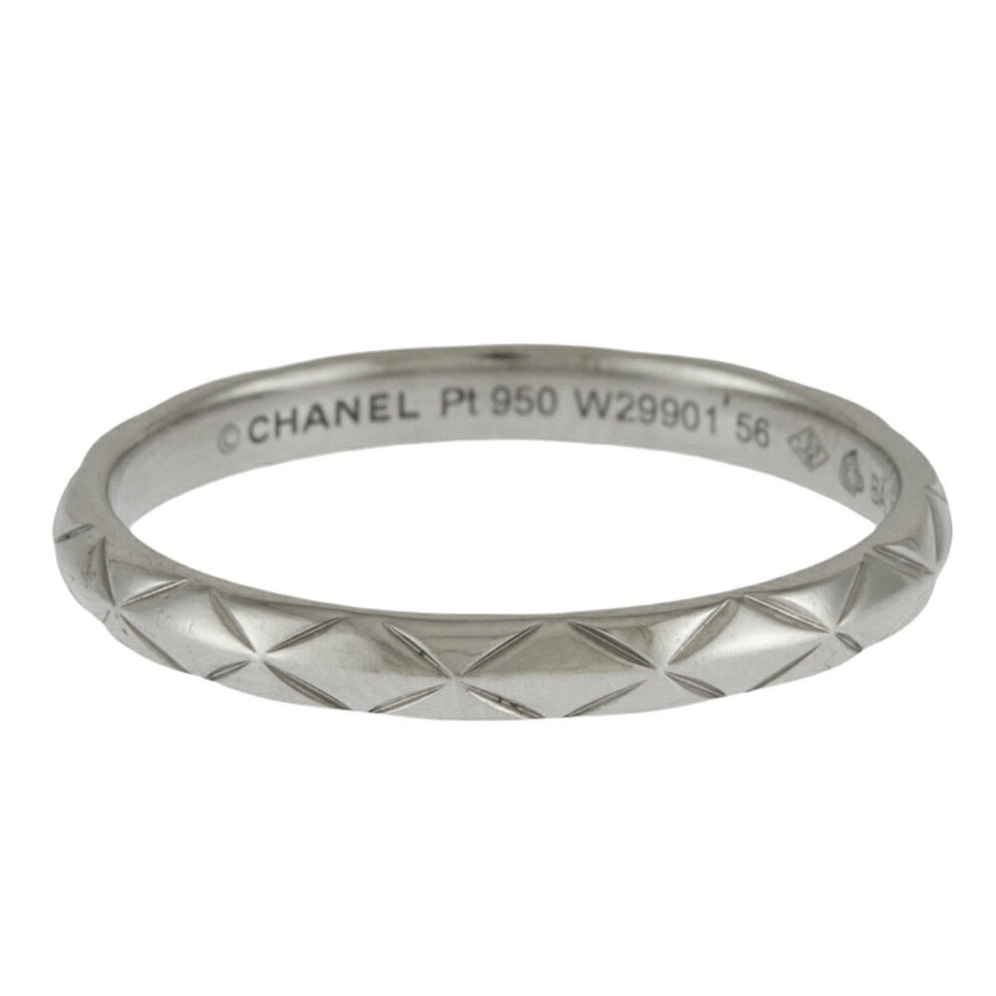 Chanel Matelasse Ring, Chanel, size 15, Pt950 platinum, unisex, CHANEL