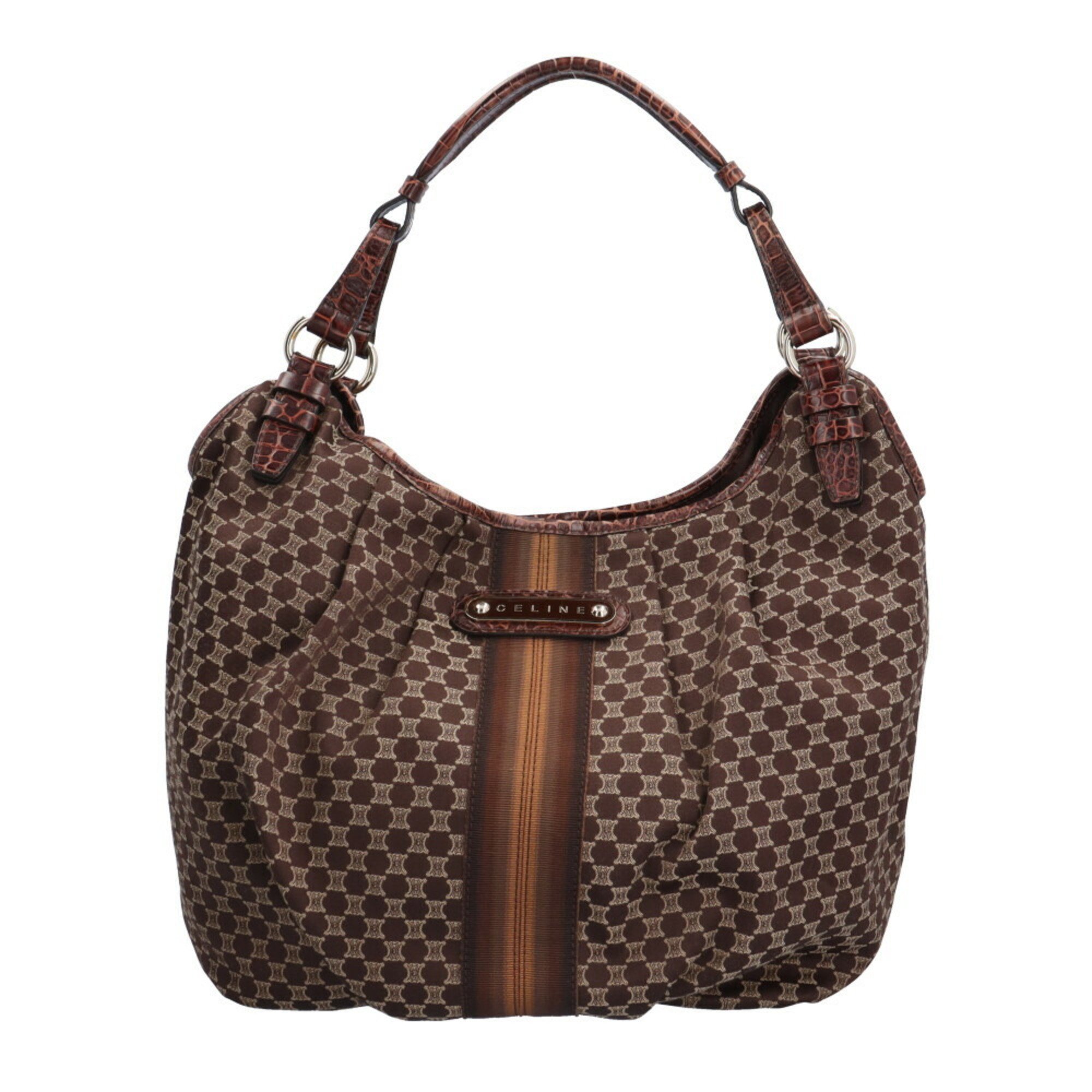 Celine Macadam Shoulder Bag Canvas Brown Women's CELINE