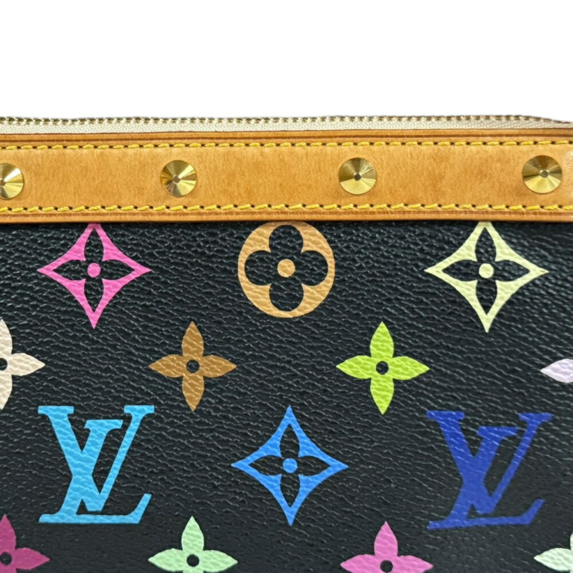 Louis Vuitton Pochette Accessoires Monogram Multicolor Handbag M92648 Black Women's LOUIS VUITTON