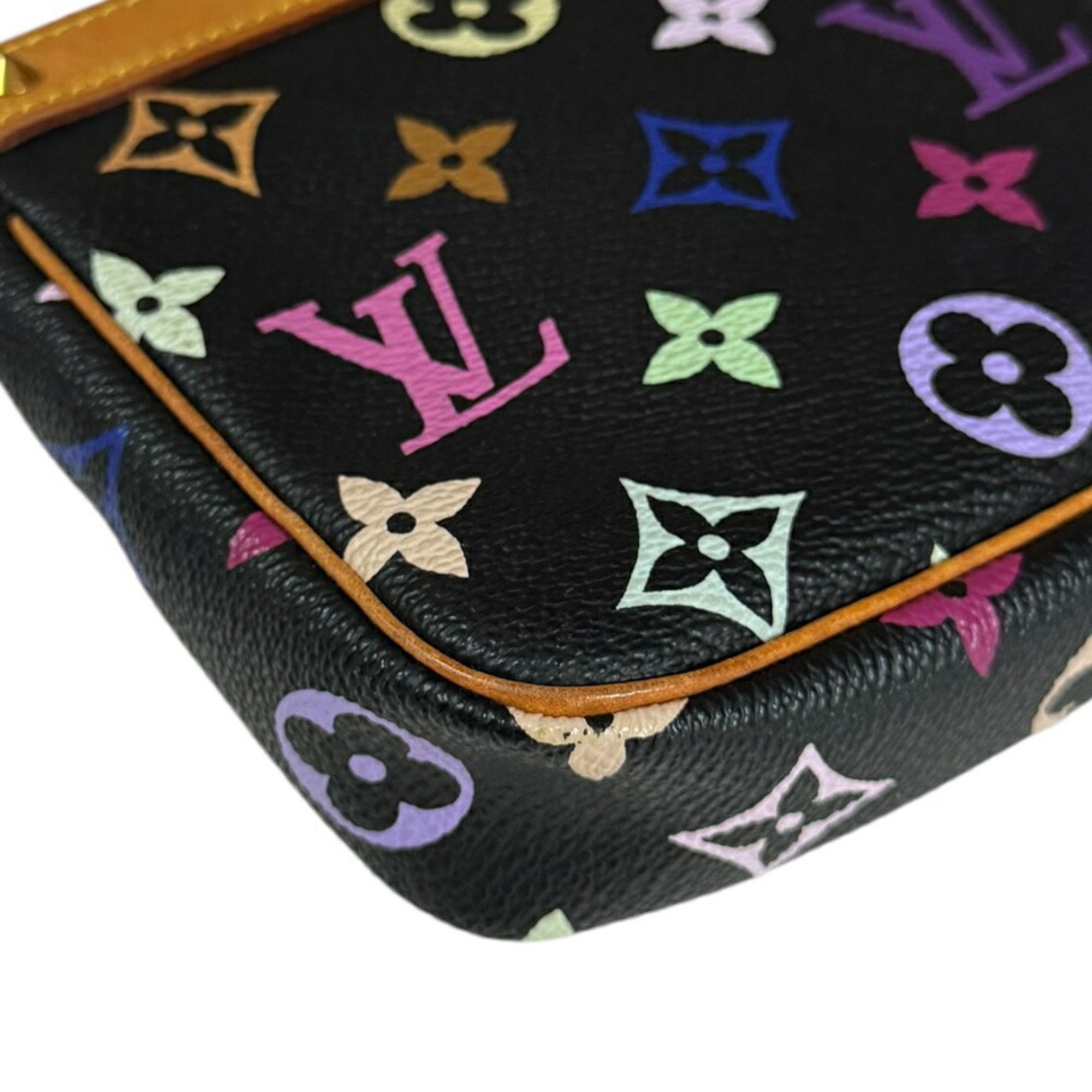 Louis Vuitton Pochette Accessoires Monogram Multicolor Handbag M92648 Black Women's LOUIS VUITTON