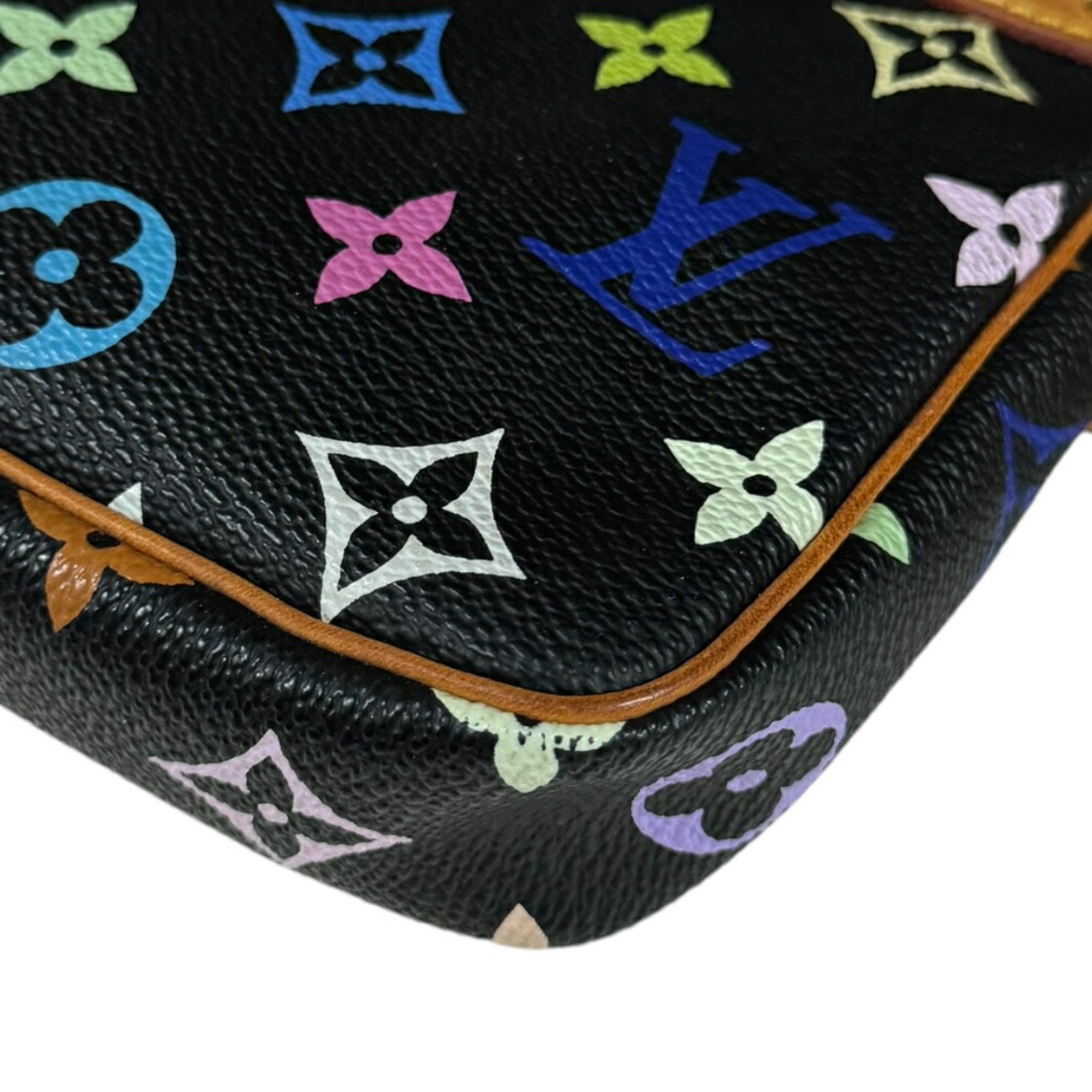 Louis Vuitton Pochette Accessoires Monogram Multicolor Handbag M92648 Black Women's LOUIS VUITTON