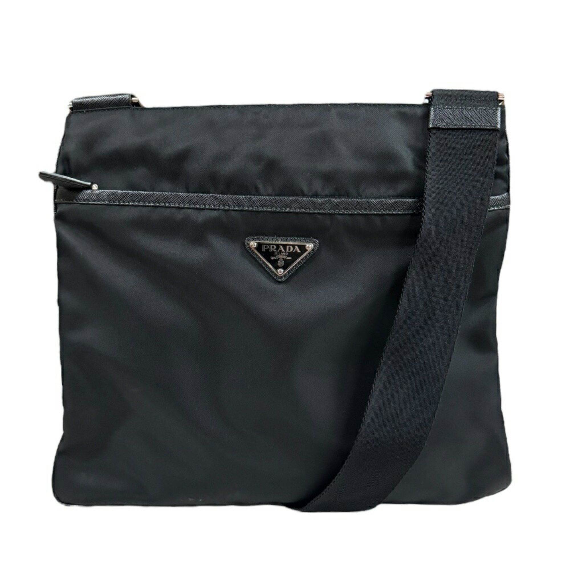 Prada Shoulder Bag Nylon Black Unisex PRADA