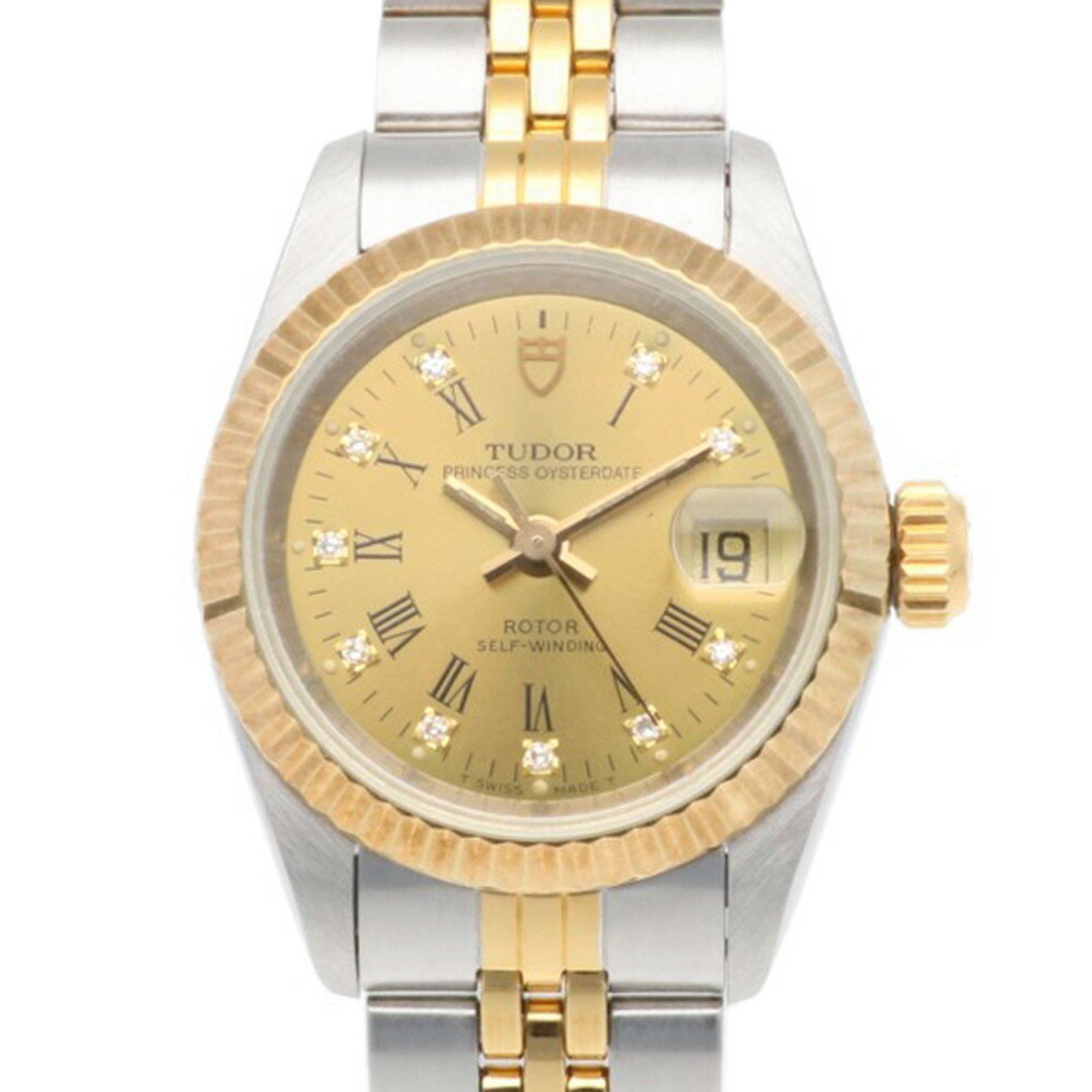 Tudor Princess Oyster Date Watch Stainless Steel 92413N Automatic Women's TUDOR 10P Diamond Overhauled