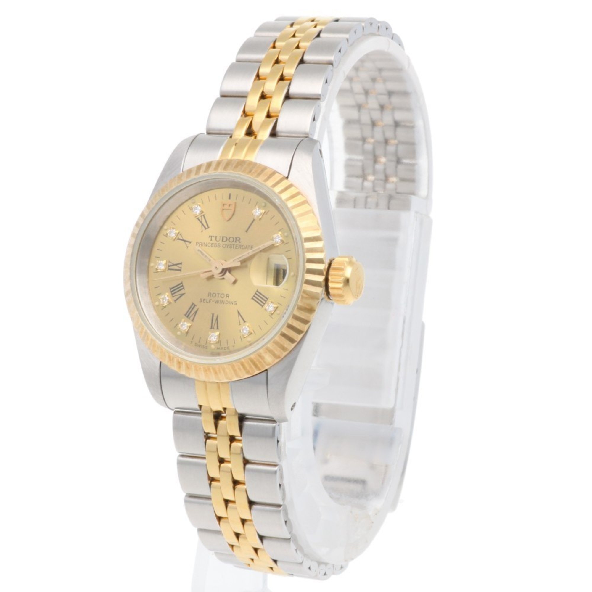 Tudor Princess Oyster Date Watch Stainless Steel 92413N Automatic Women's TUDOR 10P Diamond Overhauled