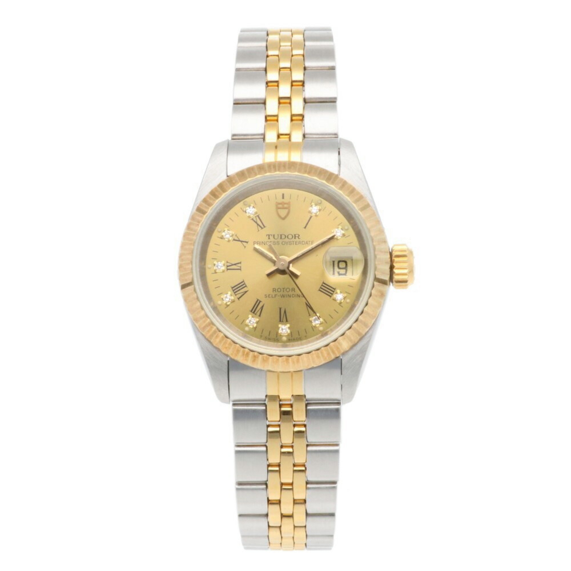 Tudor Princess Oyster Date Watch Stainless Steel 92413N Automatic Women's TUDOR 10P Diamond Overhauled