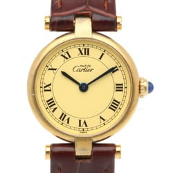 Cartier Must Vermeil Watch Silver 925 043434 Quartz Ladies CARTIER Non-waterproof defective product Manufacturer's finished