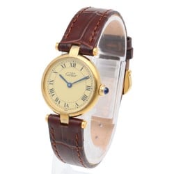 Cartier Must Vermeil Watch Silver 925 043434 Quartz Ladies CARTIER Non-waterproof defective product Manufacturer's finished