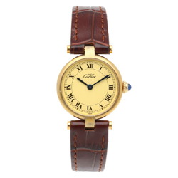 Cartier Must Vermeil Watch Silver 925 043434 Quartz Ladies CARTIER Non-waterproof defective product Manufacturer's finished