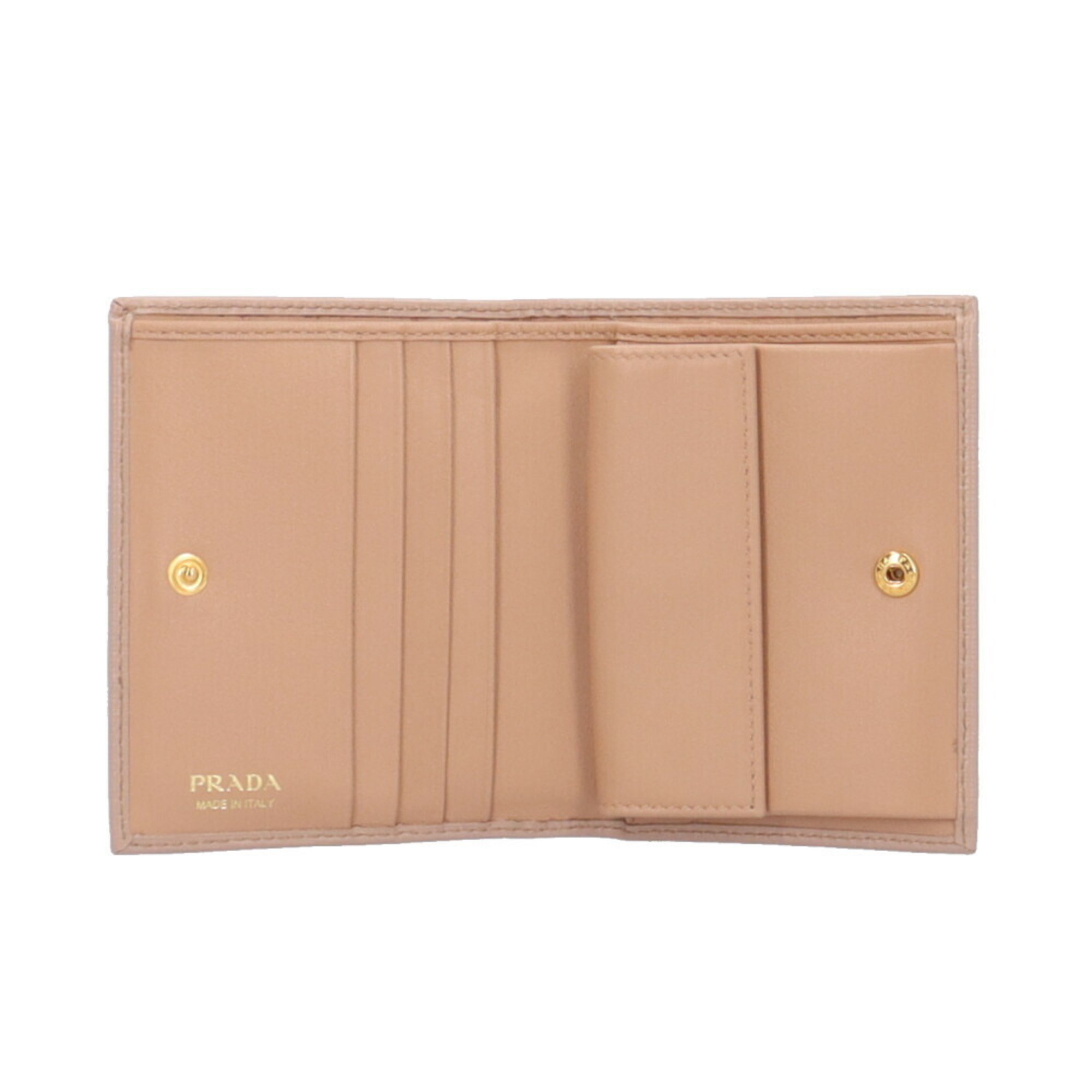 Prada Saffiano Bi-fold Wallet Leather 1MV204 Women's PRADA