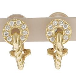 Christian Dior Earrings 18K Gold Diamond 0.24ct Women's