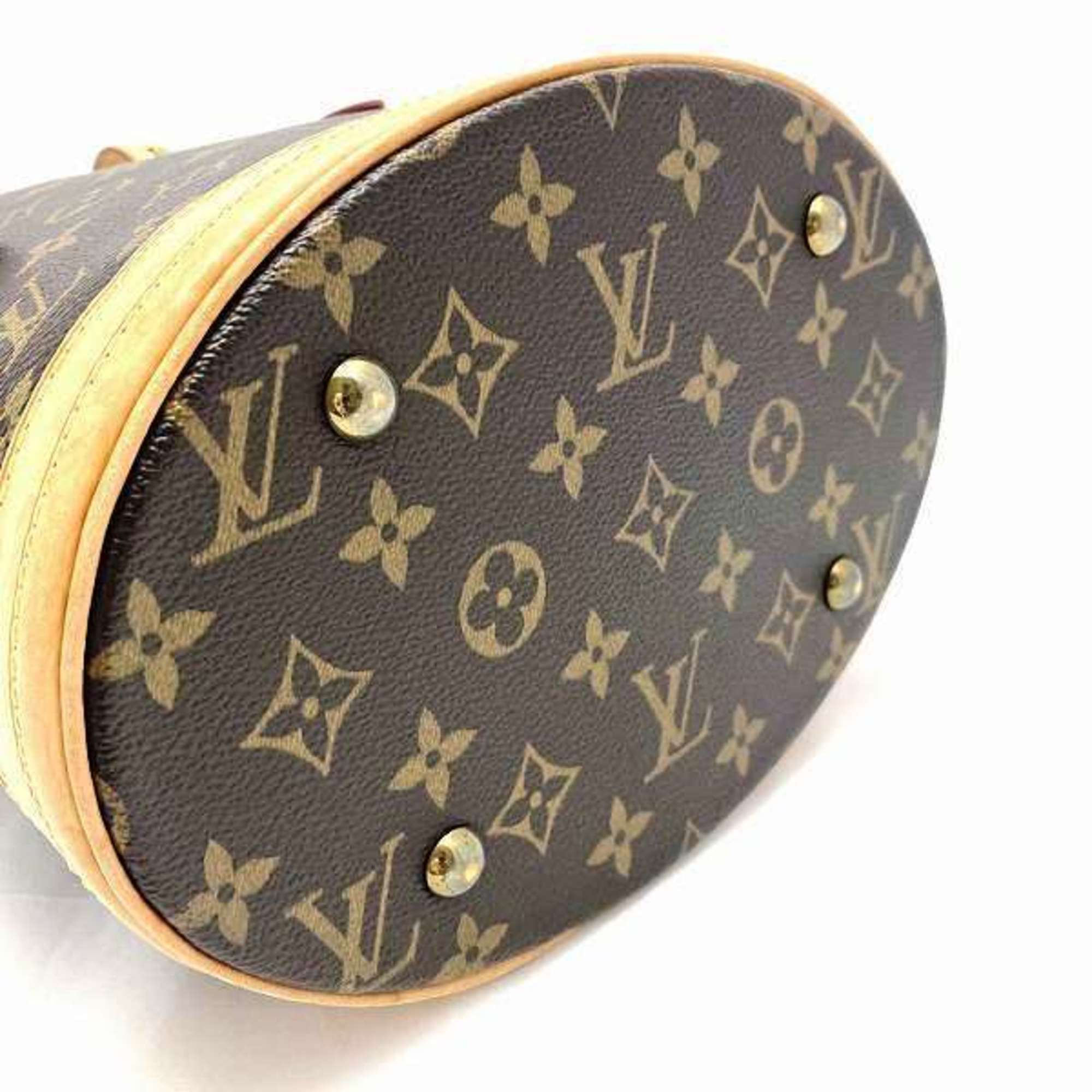 Louis Vuitton Monogram Petit Bucket M42238 Bag Tote Women's