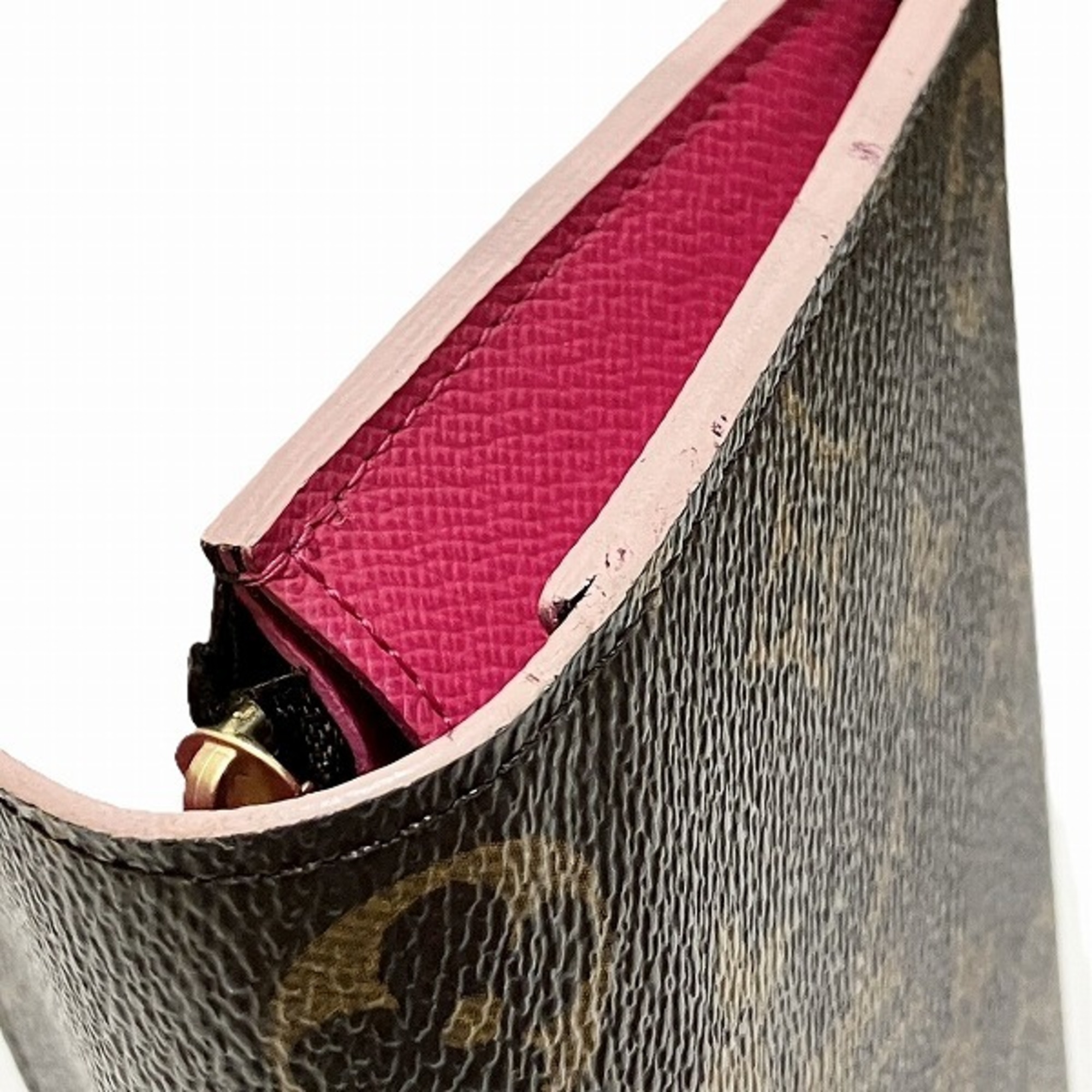 Louis Vuitton Monogram Portefeuille Emily Flower M64202 Rose Ballerine Long Wallet Bi-fold for Women