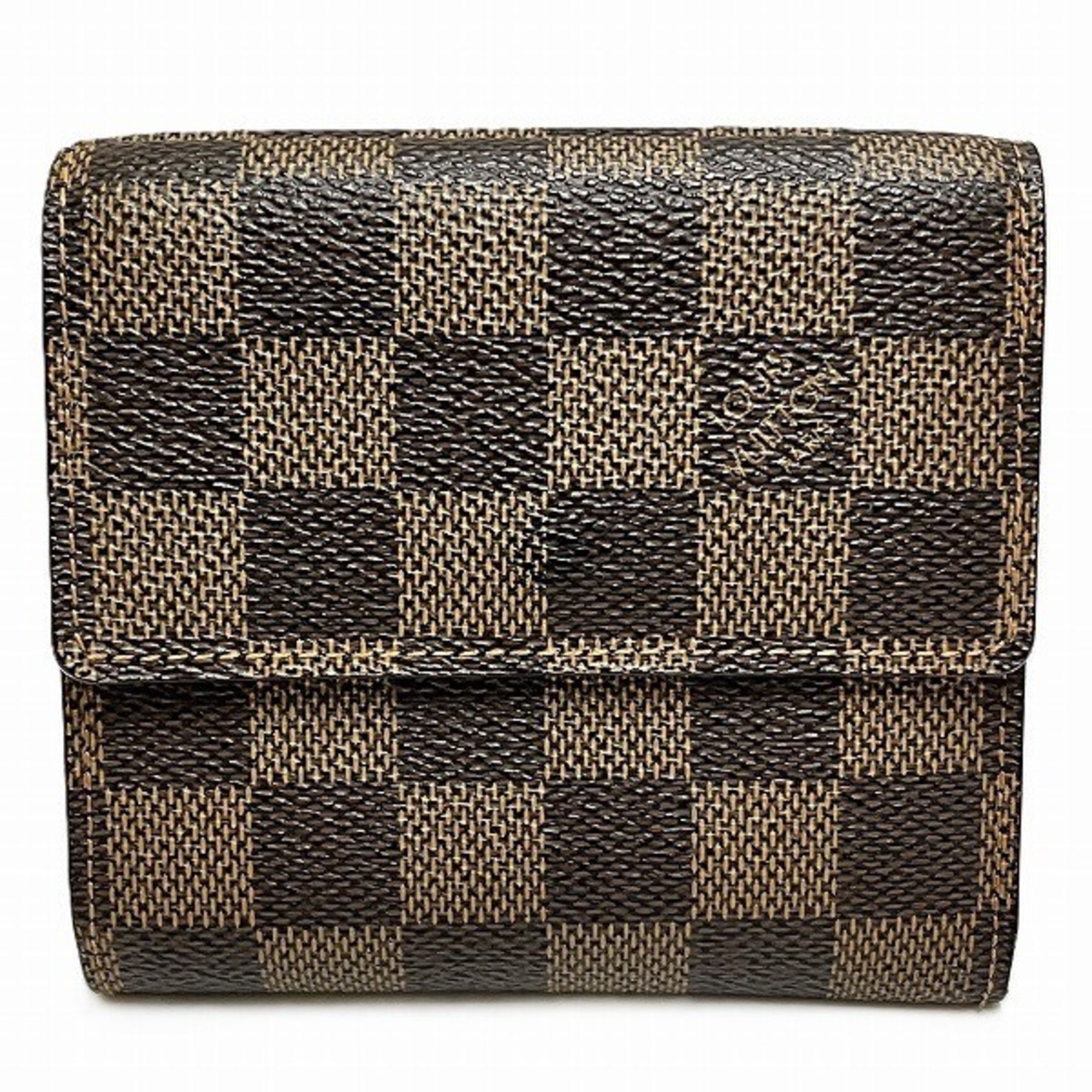 Louis Vuitton Damier Portefeuille Elise N61654 W Tri-fold Wallet for Women