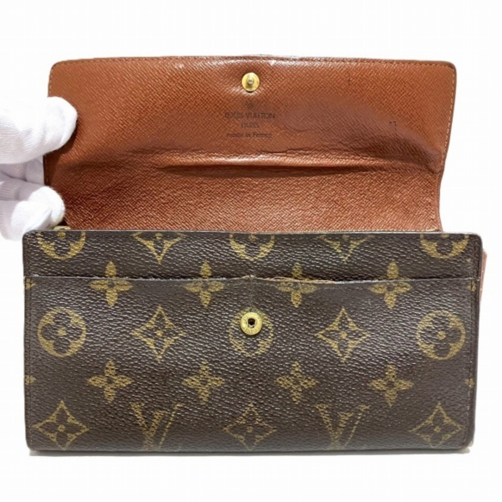 Louis Vuitton Monogram Pochette Portemonnay Credit M61725 Long Wallet Bi-fold Men's Women's